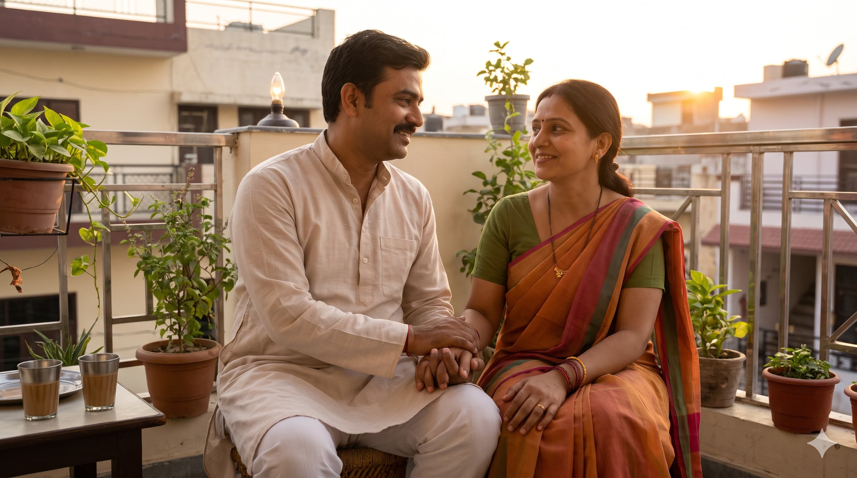 Two people sharing a quiet, close moment